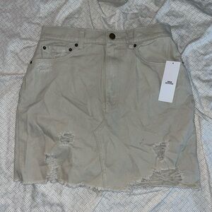 Urban Outfitters Ivory Distressed Mini Skirt M NWT